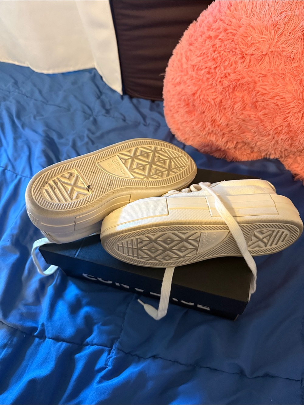 Converse Low Top Platform Sneakers in Cream White - Picture 2 of 3